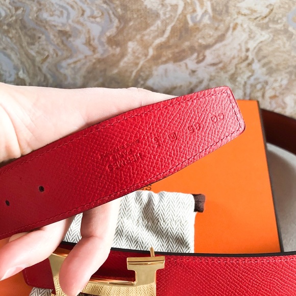 Hermès Swift Epsom Casaque H 32mm Reversible Belt